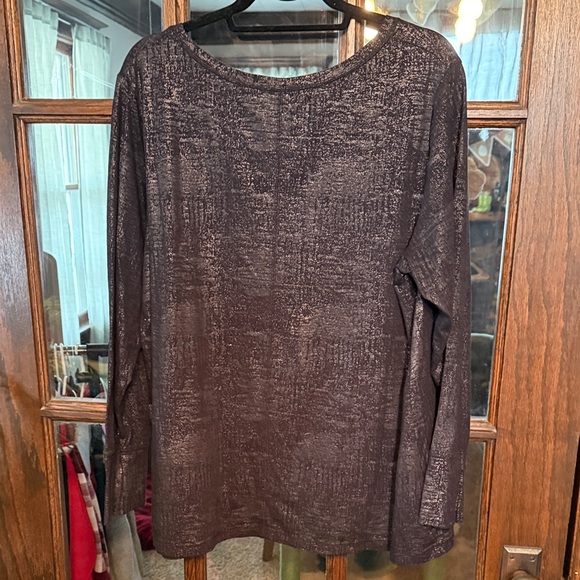 a.n.a Women's Dark Gray and Black Textured Long Sleeve Top Size 2X - Picture 4 of 4